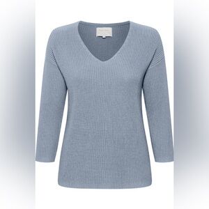 Part Two Women's Blue V-Neck Sweater